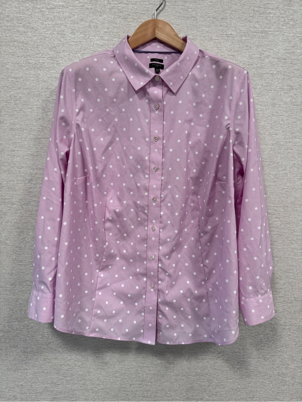 Talbots Pink Polka Dot Non-Iron Button-Down Shirt